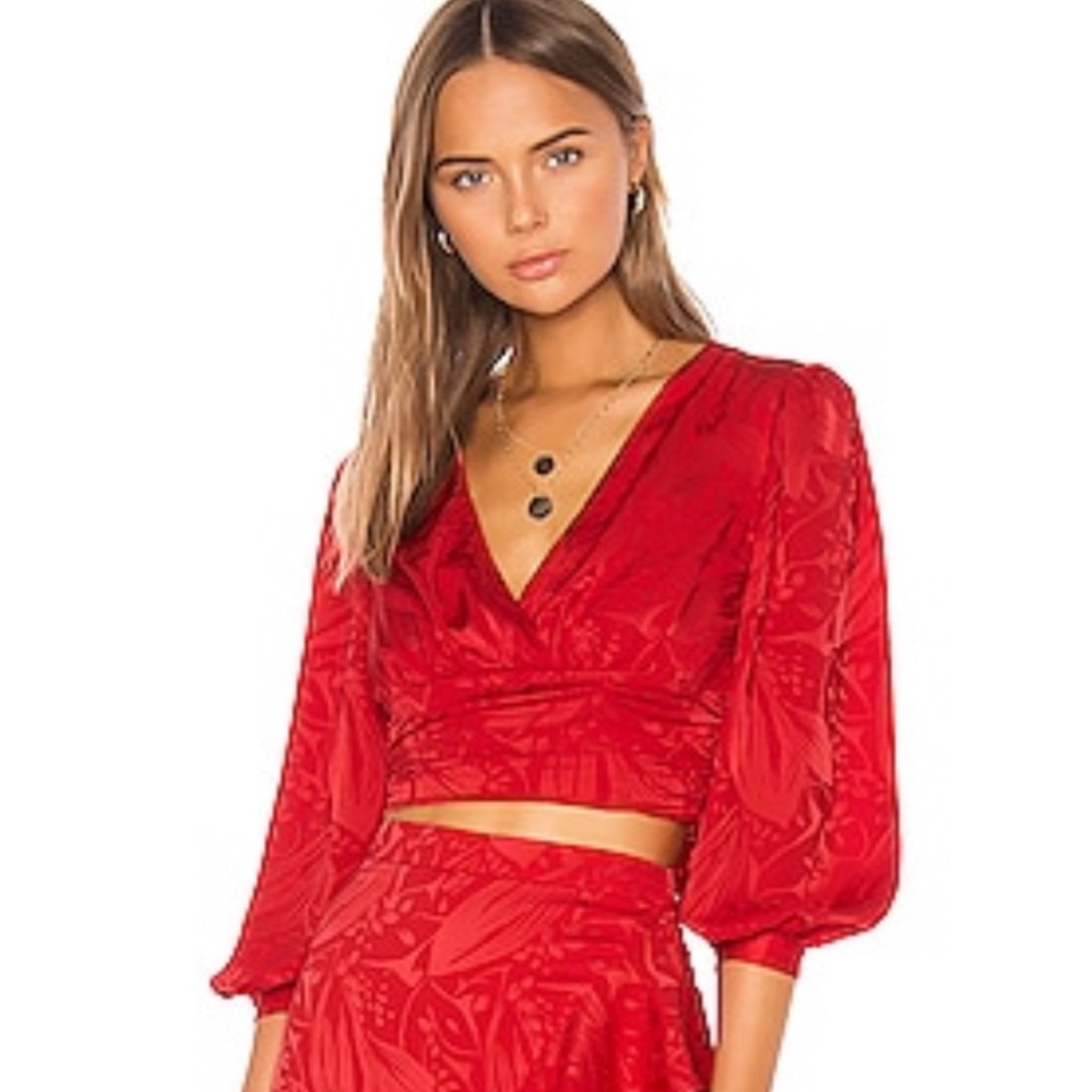 Song of Style - Dallas Top - Size Small - Scarlett Red